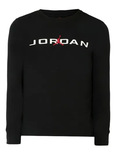 Jordan Kids' Logo-graphic Long-sleeve T-shirt In Black