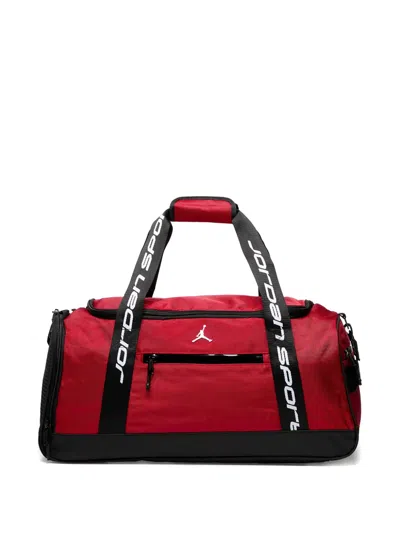 Jordan Logo-patch Strap Duffle Bag In Red