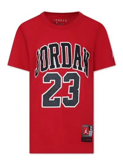 Jordan Kids' Logo-print Cotton T-shirt In Red