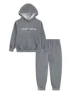Jordan Logo-print Hooded Tracksuit Set In Gray