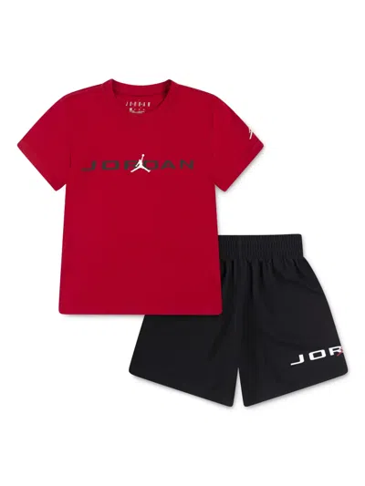 Jordan Kids' Logo-print Short Set In Black