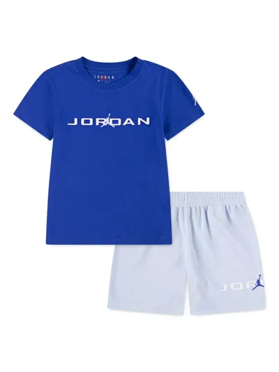 Jordan Kids' Logo-print Shorts Set In Blue