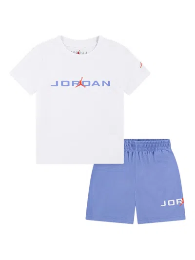 Jordan Kids' Logo-print Shorts Set In Blue