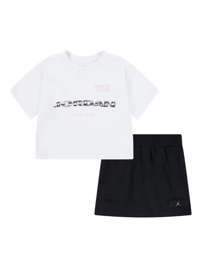 Jordan Kids' Logo-print Skirt Set In Black