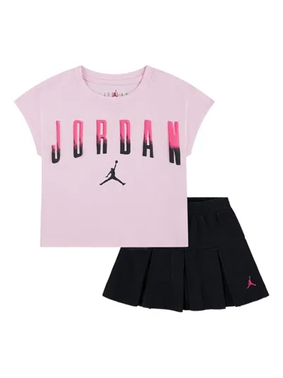 Jordan Babies' Logo-print T-shirt And Skirt Set In Pink