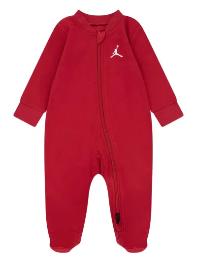 Jordan Babies' Logo Zip Pajama In Red