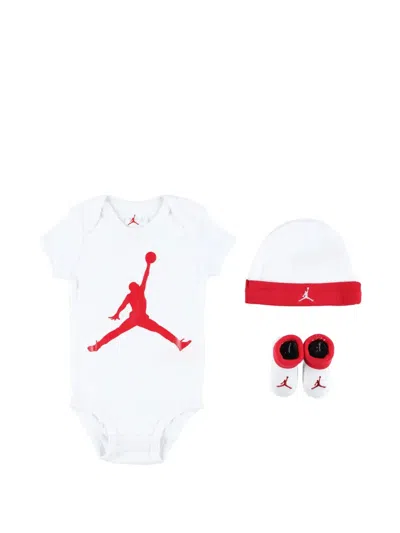 Jordan Logo-print Babygrow Set (set Of Three) In White