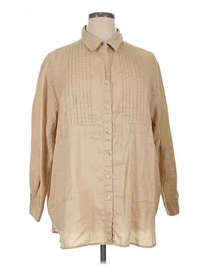 Pre-owned Jordan Long Sleeve Button Down Shirt In Tan