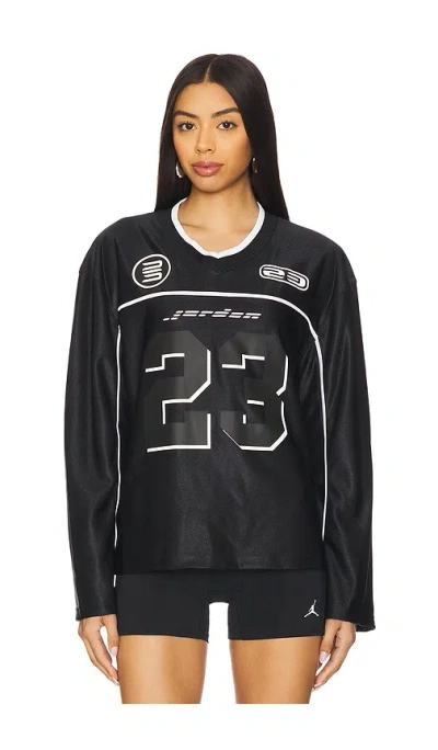 Jordan Long Sleeve Jersey Top In Black