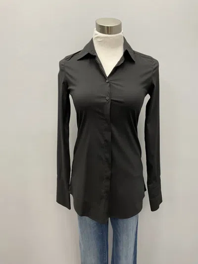 Jordan Louis Long Sleeves Cotton Stretch Shirt In Black