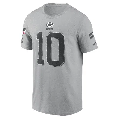 Jordan Love Green Bay Packers Salute To Service Nike Men's Nfl T-shirt In Grey