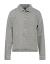 Jordan Man Denim Shirt Grey Size M Cotton In Gray