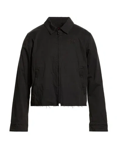 Jordan Man Jacket Black Size Xl Cotton, Nylon