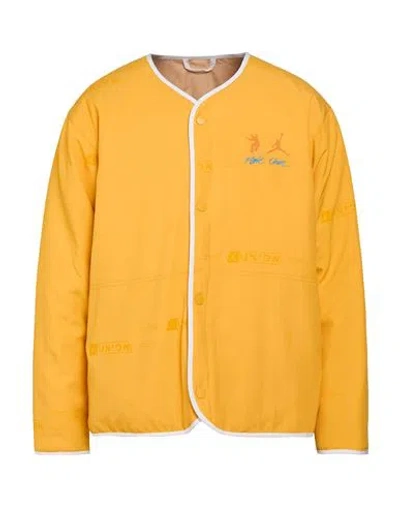 Jordan Man Jacket Orange Size Xs Nylon In Yellow