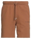 Jordan Man Shorts & Bermuda Shorts Brown Size Xs Cotton