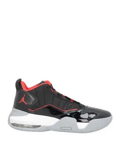Jordan Man Sneakers Black Size 13 Leather, Textile Fibers
