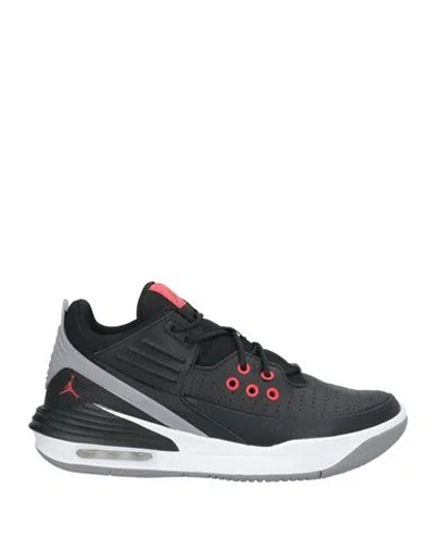 Jordan Man Sneakers Black Size 9 Leather, Textile Fibers