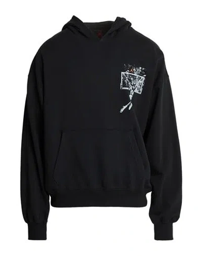 Jordan Man Sweatshirt Black Size Xxl Cotton, Polyester