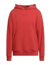 Jordan Man Sweatshirt Rust Size Xxl Cotton, Elastane In Red