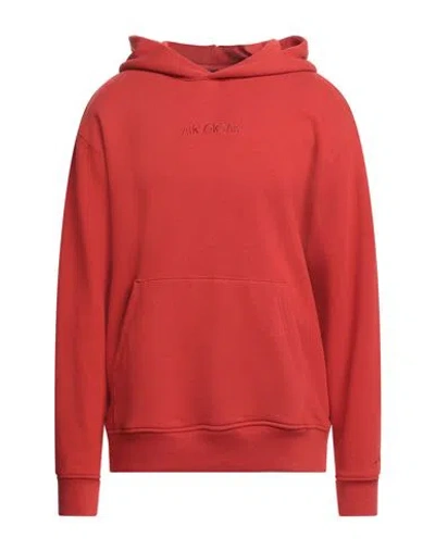 Jordan Man Sweatshirt Rust Size Xxl Cotton, Elastane In Red