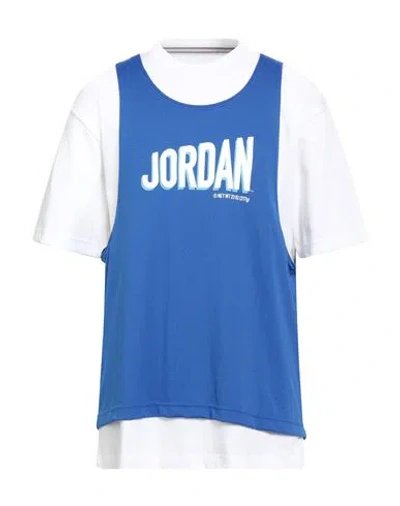 Jordan Man T-shirt Blue Size Xl Cotton, Polyester