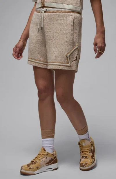 Jordan Marled Knit Drawstring Shorts In Sail