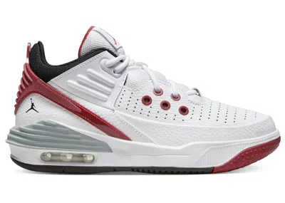 Pre-owned Jordan Max Aura 5 Black Sneakers In White/varsity Red/wolf Grey