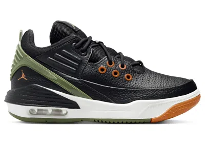 Pre-owned Jordan Max Aura 5 Sky J Light Olive Sneakers In Black/bright Mandarin/sail