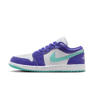 Jordan Men's Air  1 Low Se Shoes In White/purple/teal