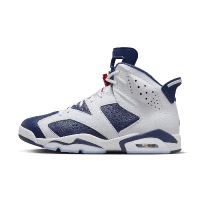 Jordan Men's Air  6 Retro "white And Midnight Navy" Shoes In White