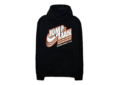 Pre-owned Jordan Men's Air  Jumpman Core Fleece Pullover Hoodiein Black