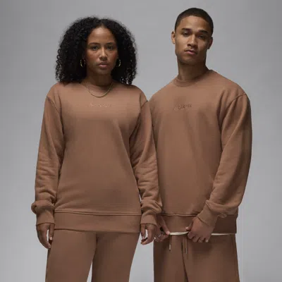 Jordan Men's Air  Wordmark Fleece Crew-neck Sweatshirt In Archaeo Brown