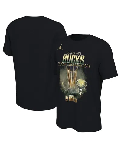 Jordan Men's And Women's Black Milwaukee Bucks 2024 Nba Cup Champions Locker Room Authentic T-shirt