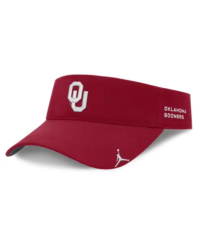 Jordan Men's And Women's Crimson Oklahoma Sooners 2026 On-field Ace Adjustable Visor In Red