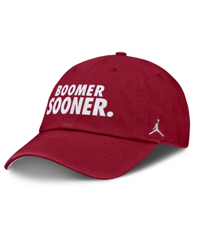 Jordan Men's And Women's Crimson Oklahoma Sooners Primetime Chant Club Adjustable Hat In Red