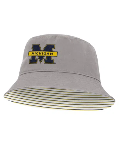 Jordan Men's And Women's Gray Michigan Wolverines Primetime Apex Bucket Hat
