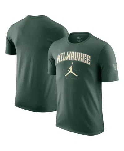 Jordan Men's And Women's Hunter Green Milwaukee Bucks Essential Cities T-shirt