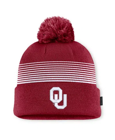 Jordan Men's And Women's  Crimson Oklahoma Sooners 2026 On-field Cuffed Knit Hat With Pom In Multi