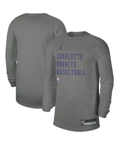 Jordan Men's And Women's  Heather Gray Charlotte Hornets 2023/24 Legend On-court Practice Long Sleeve