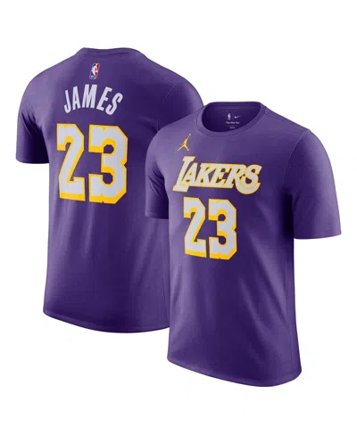 Jordan Men's And Women's Lebron James Purple Los Angeles Lakers Name Number T-shirt