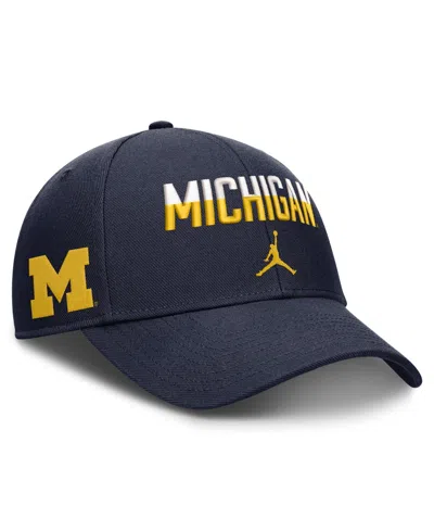 Jordan Men's And Women's Navy Michigan Wolverines 2026 On-field Gameday Rise Adjustable Hat In Blue