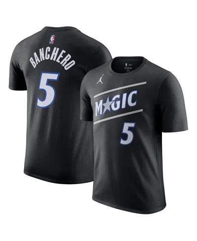 Jordan Men's And Women's Paolo Banchero Black Orlando Magic Name & Number T-shirt