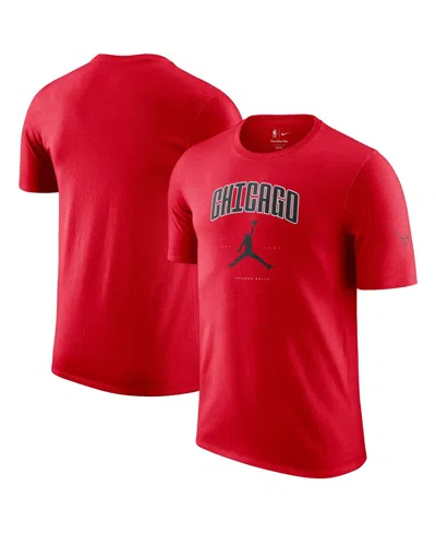 Jordan Men's And Women's Red Chicago Bulls Essential Cities T-shirt