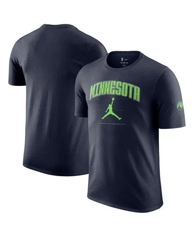 Jordan Men's And Women'sâ Navy Minnesota Timberwolves Essential Cities T-shirt In Black