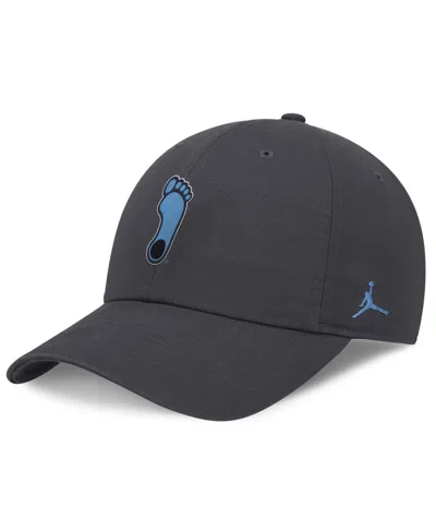 Jordan Men's Anthracite North Carolina Tar Heels Club Dri-fit Adjustable Hat In Blue