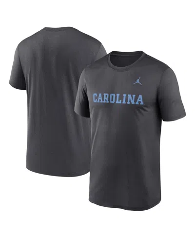 Jordan Men's Anthracite North Carolina Tar Heels Primetime Legend Wordmark T-shirt