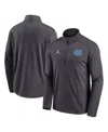 Jordan Men's Anthracite North Carolina Tar Heels Primetime Pacer Performance Half-zip Top In Black