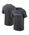 Jordan Men's Anthracite North Carolina Tar Heels Primetime Legend Wordmark T-shirt In Anthracite