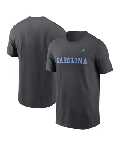 JORDAN MEN'S ANTHRACITE NORTH CAROLINA TAR HEELS PRIMETIME WORDMARK T-SHIRT