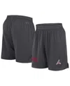 Jordan Men's Anthracite Oklahoma Sooners 2024 Sideline Mesh Shorts In Anthracite,crimson